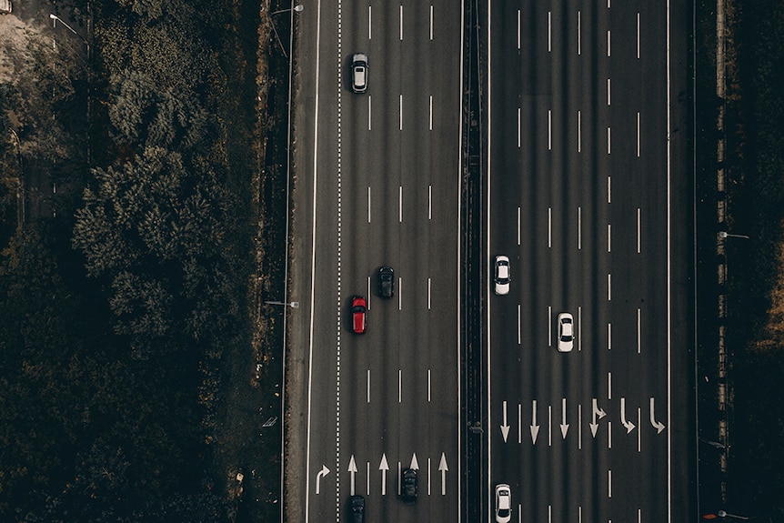 Cars on a highway.