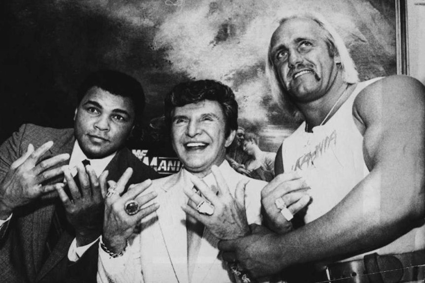 Muhammad Ali, Liberace and Hulk Hogan at Madison Square Garden in 1985.