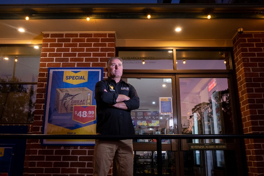 Cobargo publican Dave Allen stands outside the Cobargo hotel.