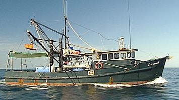 Fishing trawler on the water