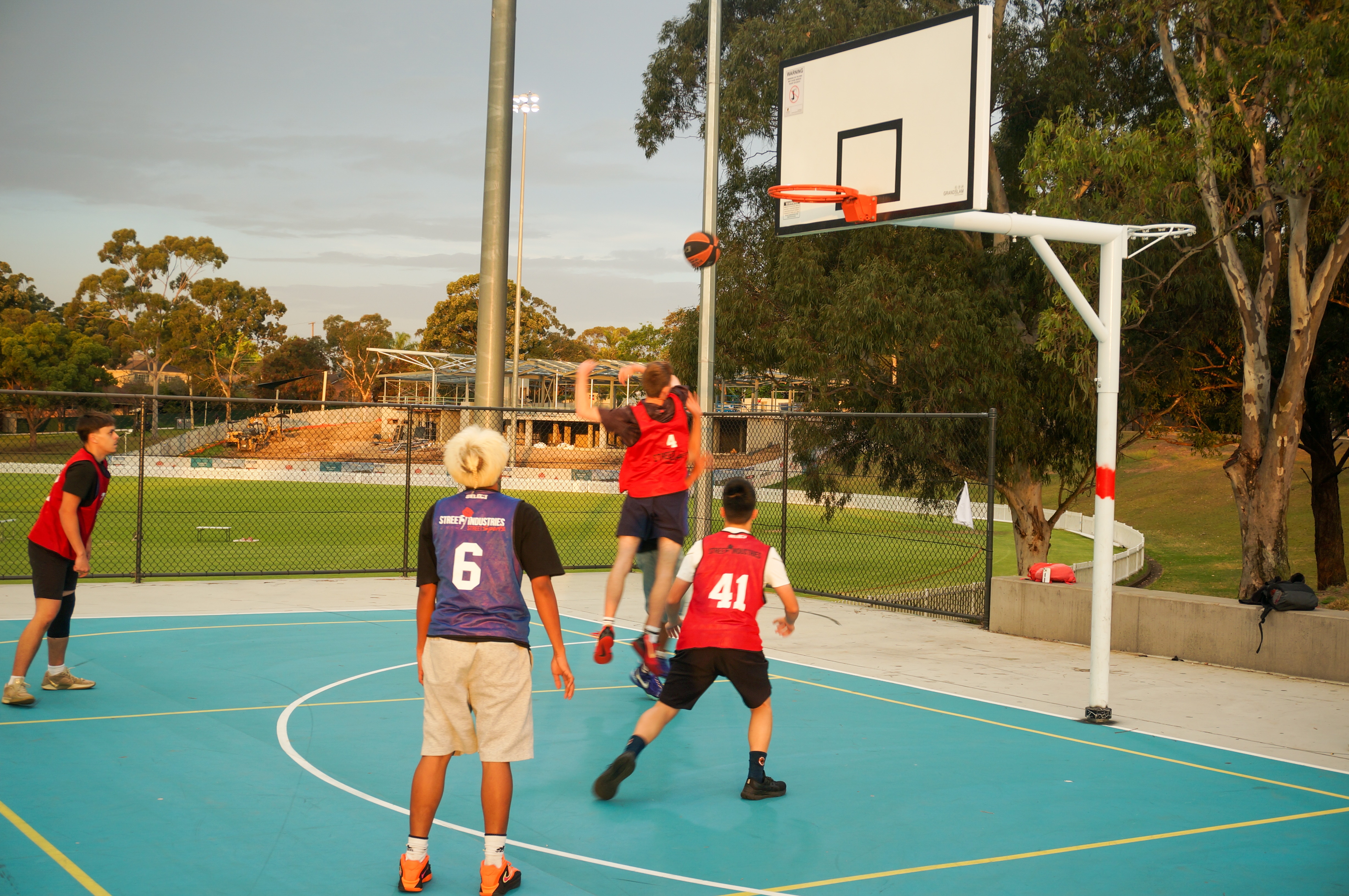 Children playing basketball