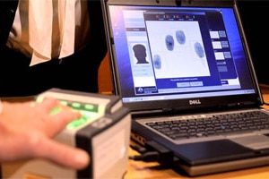 A biometric acquisition system is displayed in Canberra (AAP/Alan Porritt)