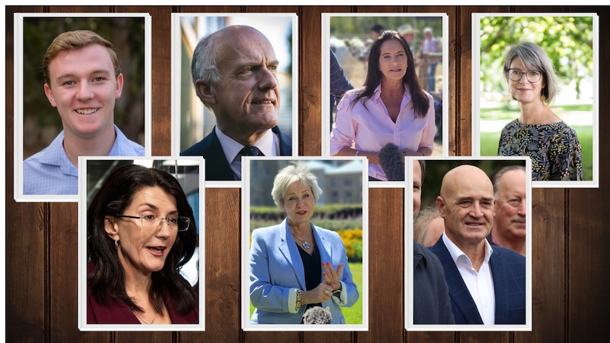 Seven political candidates headshots
