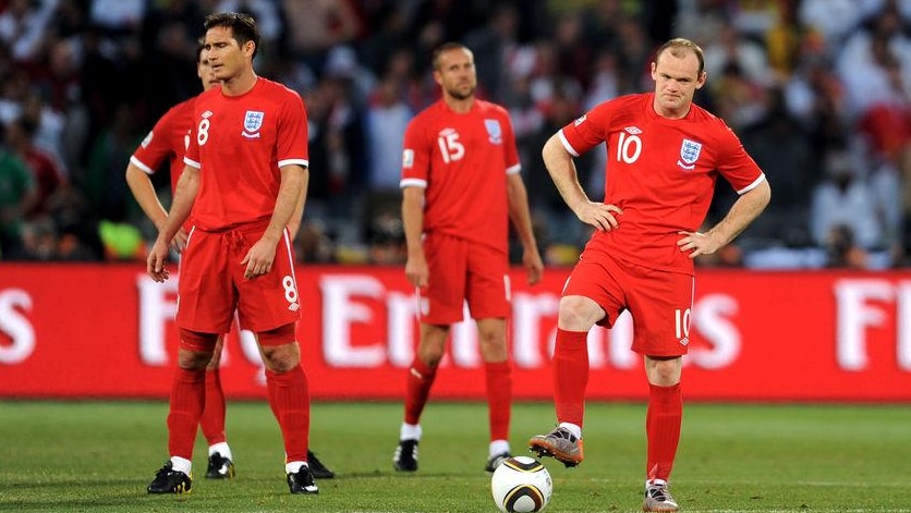 Lampard and Rooney dejected at England's exit