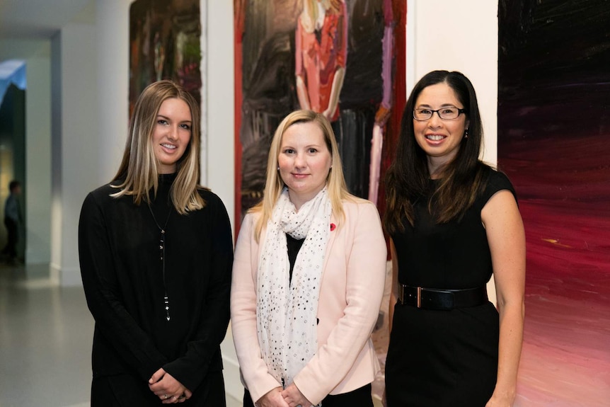 Elle-Lou Diddams, Elvi Wood and Leesa Kwok at the Australian War Memorial