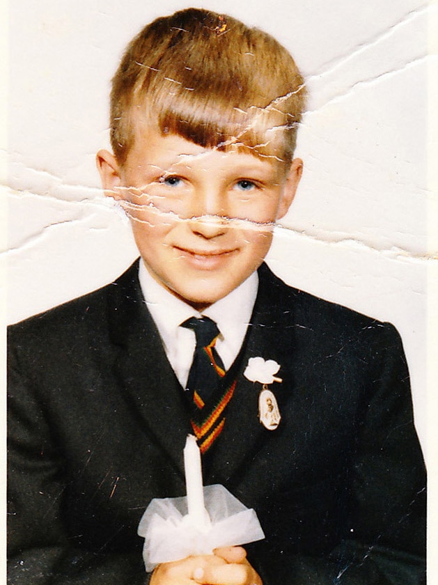 An old photograph of Ron Kochskamper in his St Alipius Boys School uniform.