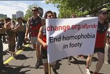 ALF players lead thousands at St Kilda's gay pride march