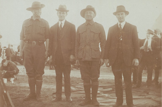 (second from left) photographed during WWI