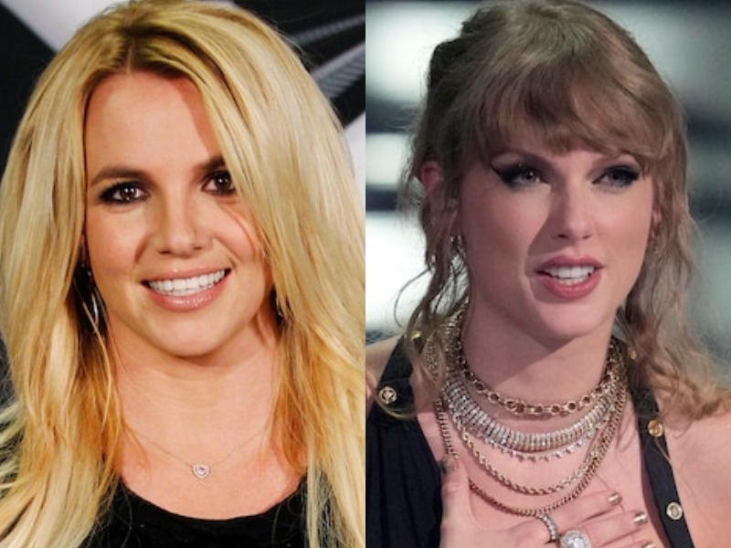 A composite image of Britney Spears and Taylor Swift