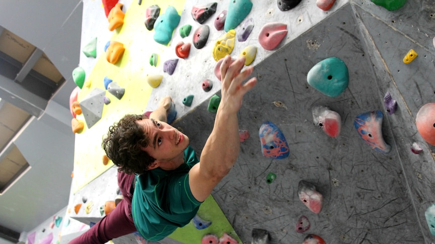 Rock climber trains in Melbourne