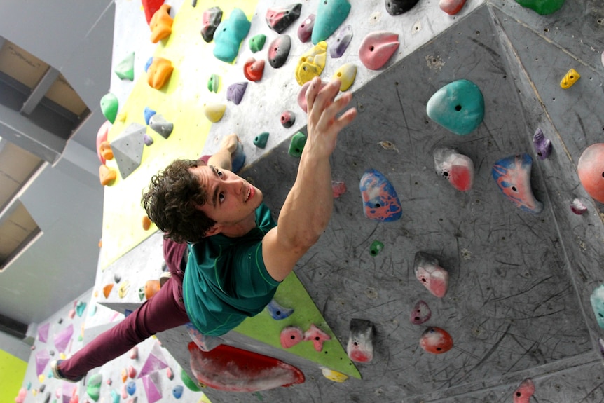 Rock climber trains in Melbourne