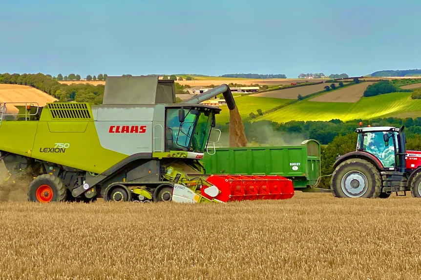 Harvester and tractor