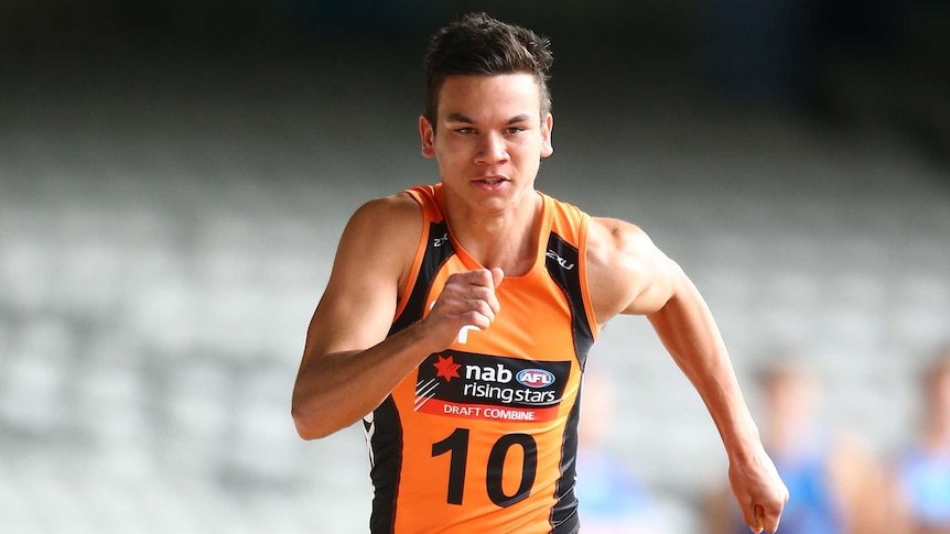 Daniel Rioli at the draft combine