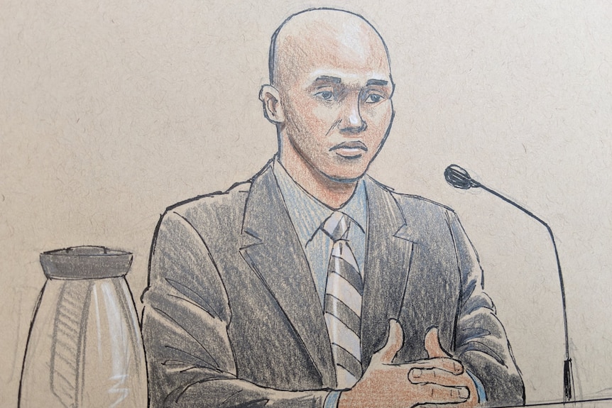 A court sketch of Mohamed Noor