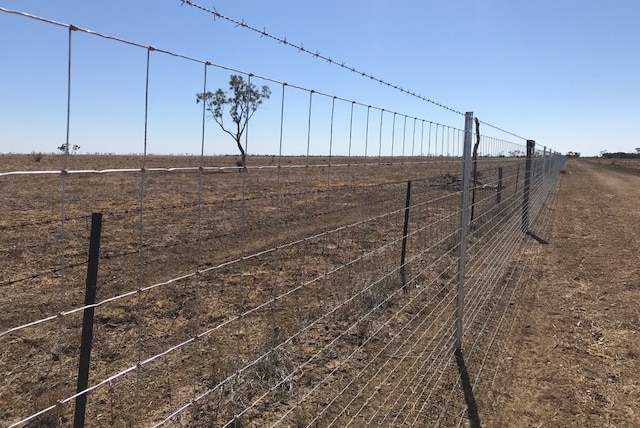 A new exclusion fence in central west Queensland.