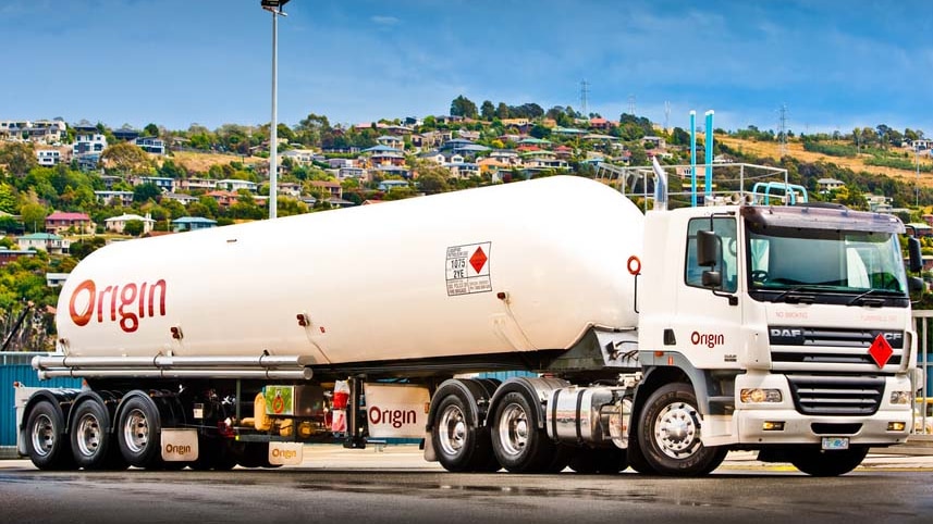 An Origin Energy LPG tanker truck