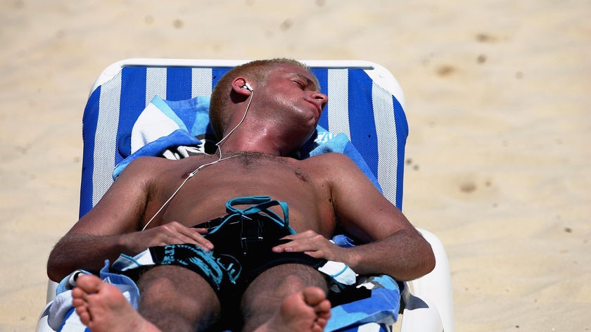 Cancer Council has free sun screen lotion available at Glenelg this summer