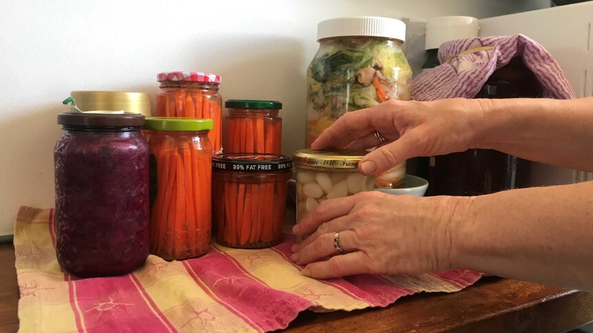 A few jars of pickled vegetables