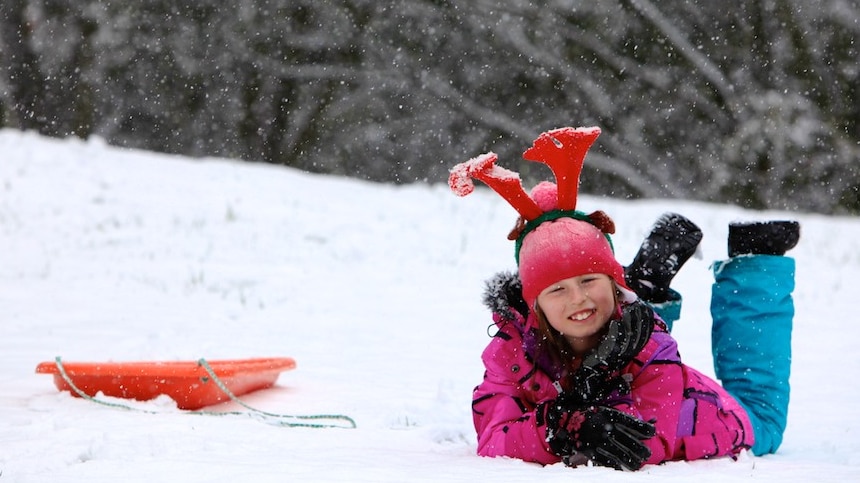 Summer snow Falls Creek