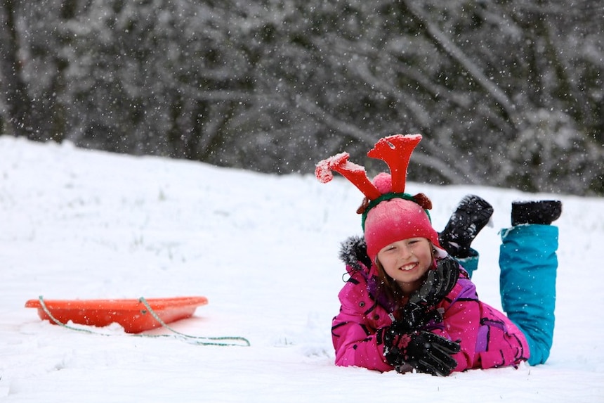 Summer snow Falls Creek