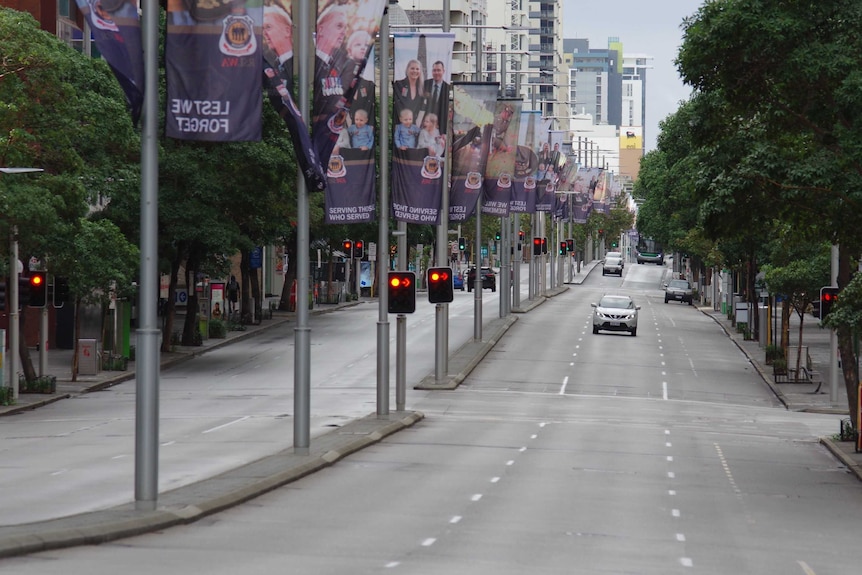 An almost empty city street