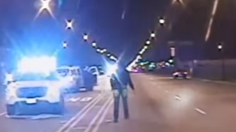 Police dashcam screenshot of Laquan McDonald shooting