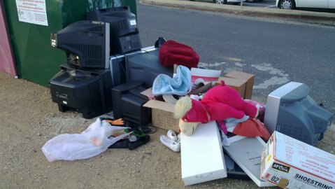 Illegal dumping outside charity bins is a growing problem in Canberra.
