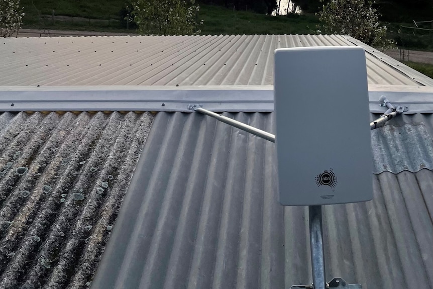 An NBN box on top of a roof. 