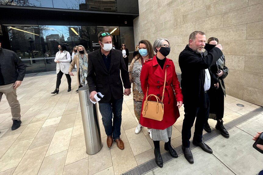 Chelsea Ireland's parents Debra and Greg Ireland outside an Adelaide court.