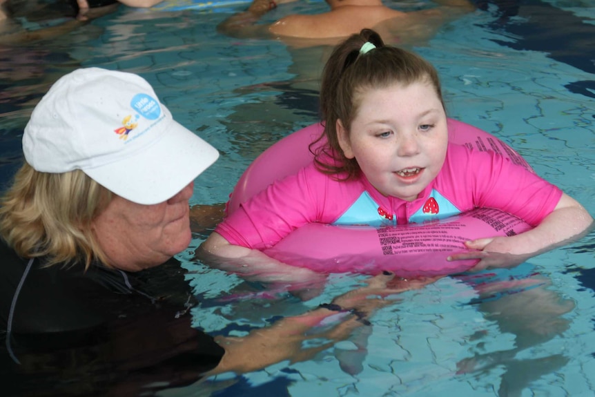 Tracey Ayton with Little Hero swimmer Madi Cobb