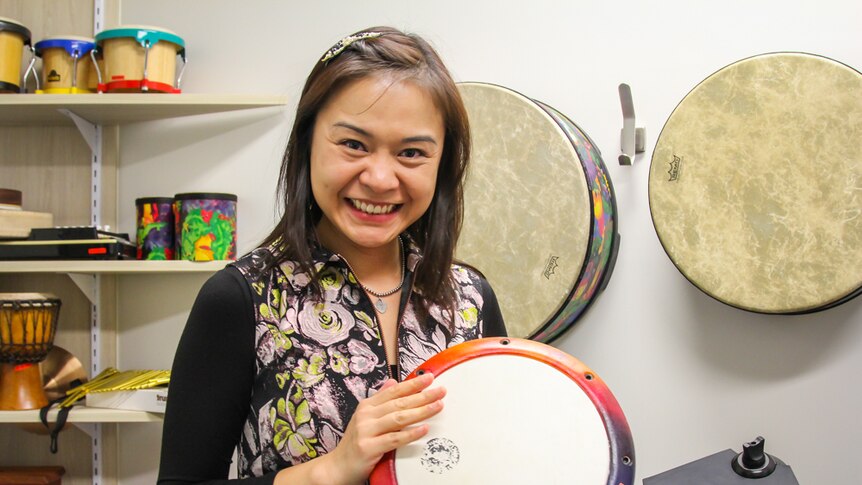 Maggie Leung with the different instruments used at the bedside of patients.