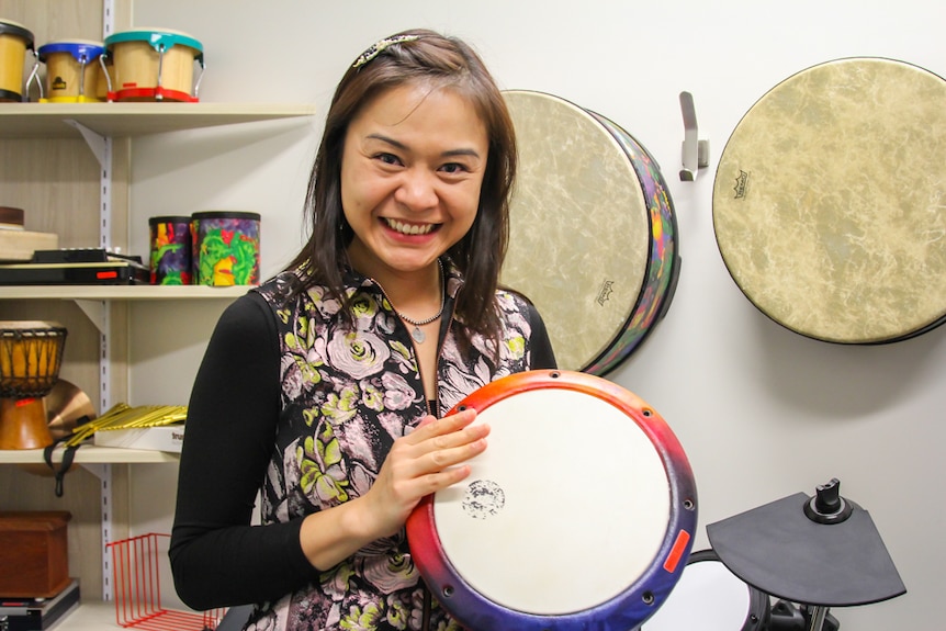 Maggie Leung with the different instruments used at the bedside of patients.