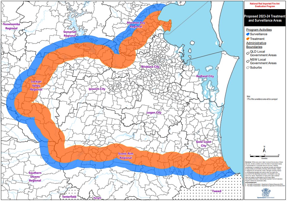 a colour coded map of south east queensland 