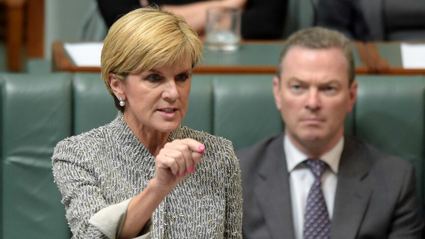 Julie Bishop during House of Representatives Question Time