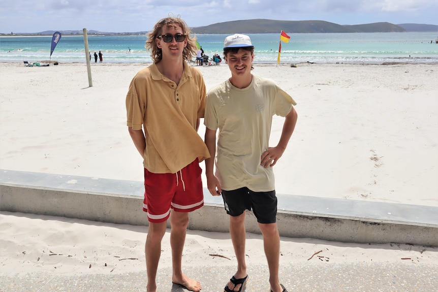 Two men at the beach