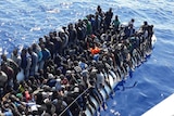 Migrants on a ship intercepted offshore