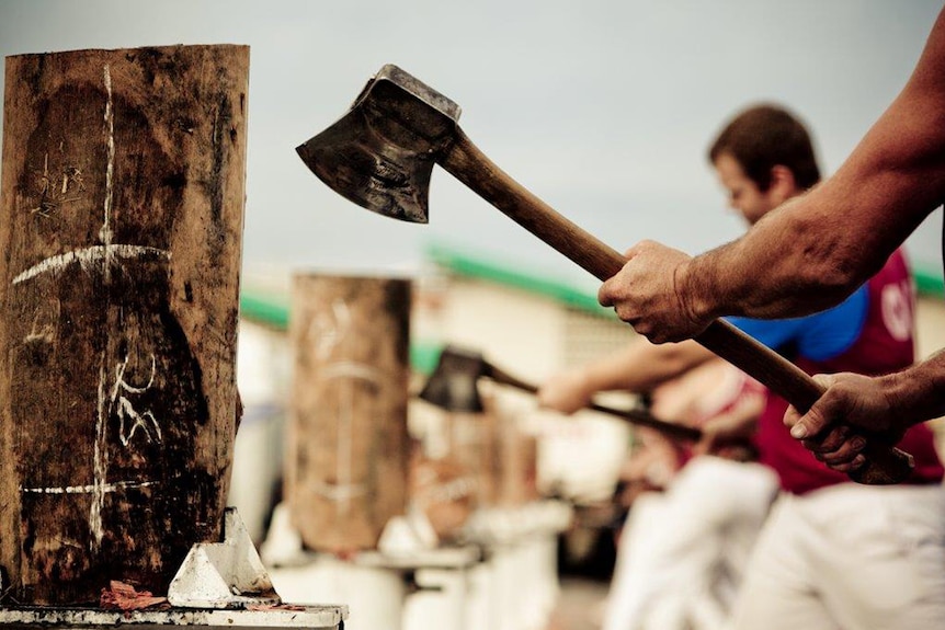 Woodchoppers at the Brisbane Ekka.