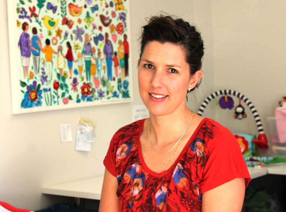 Olivia's Place founder Kirsten Finger in her office.