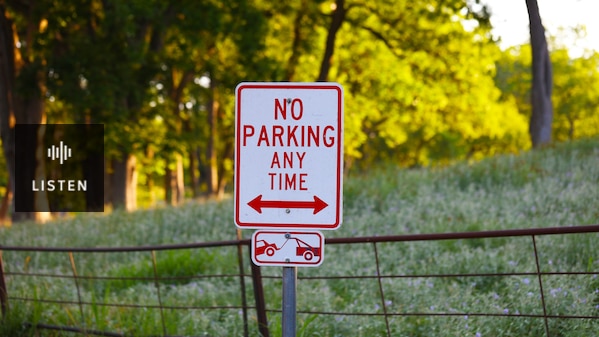 no parking sign. Has Audio.