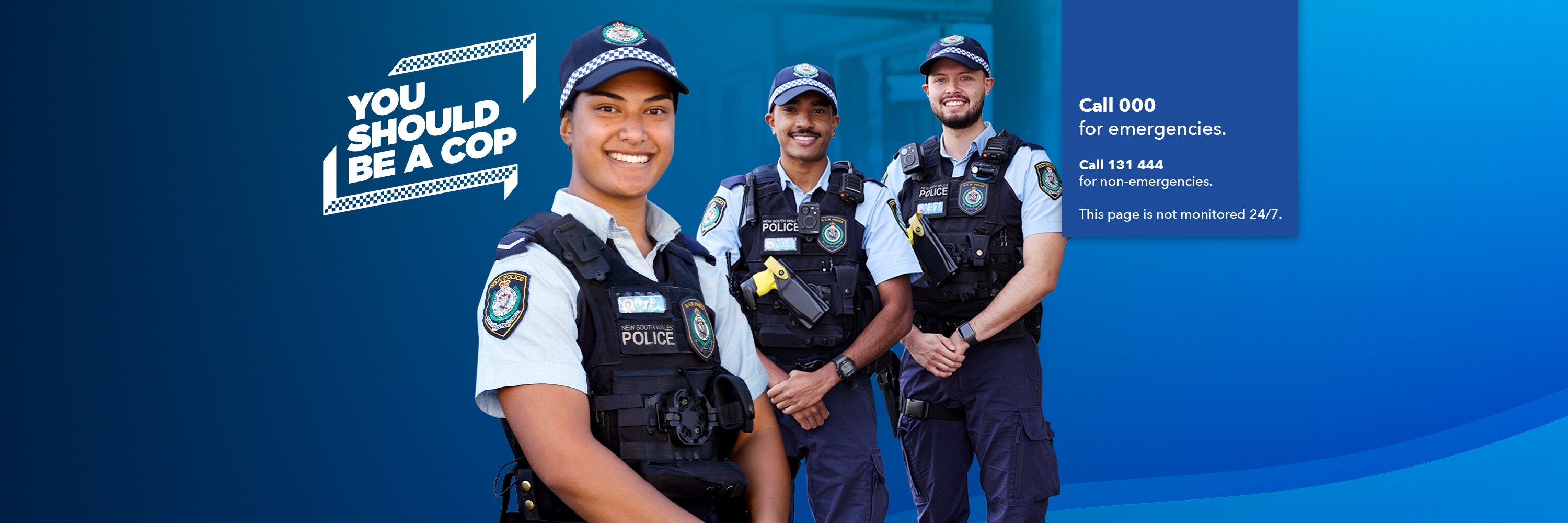 Three police officers standing