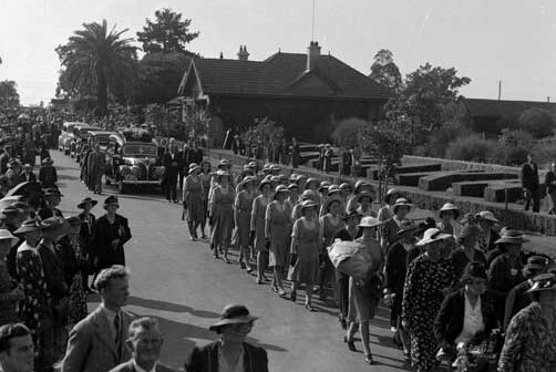 Funeral of May Holman, March 22, 1939.