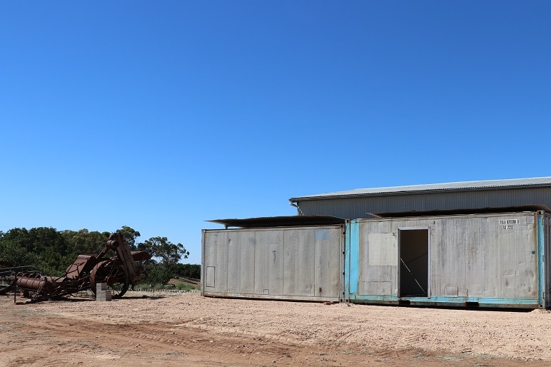 Two shipping containers on a farm in Pyap