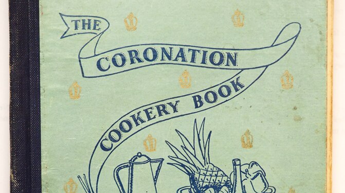 Front cover of the Coronation Cookery Book first edition.