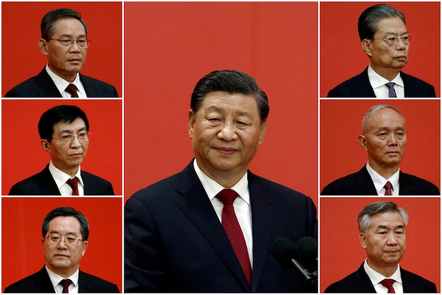 A group of men who are the top leaders of China's communist party.