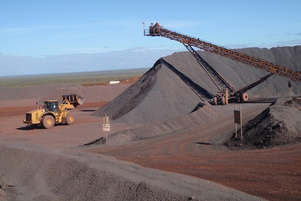 A stockpile of iron ore at mine