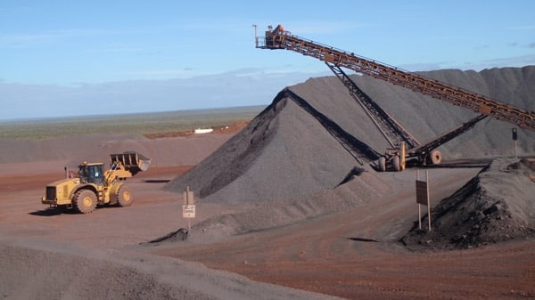 A stockpile of iron ore at mine