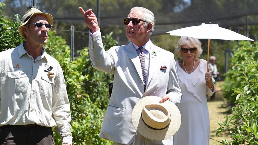 Prince Charles and Camilla tour an Albany winery