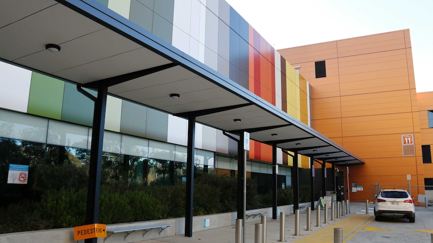 Colourful cladding on the Centenary Hospital for Women and Children in Canberra.