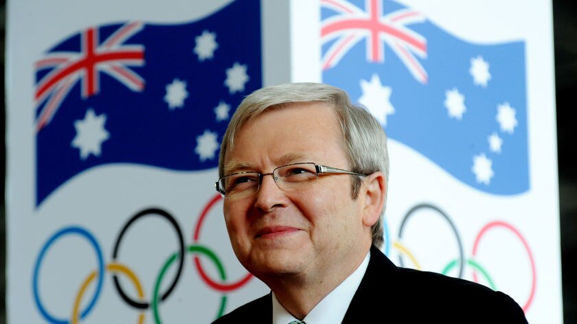 Prime Minister Kevin Rudd smiling