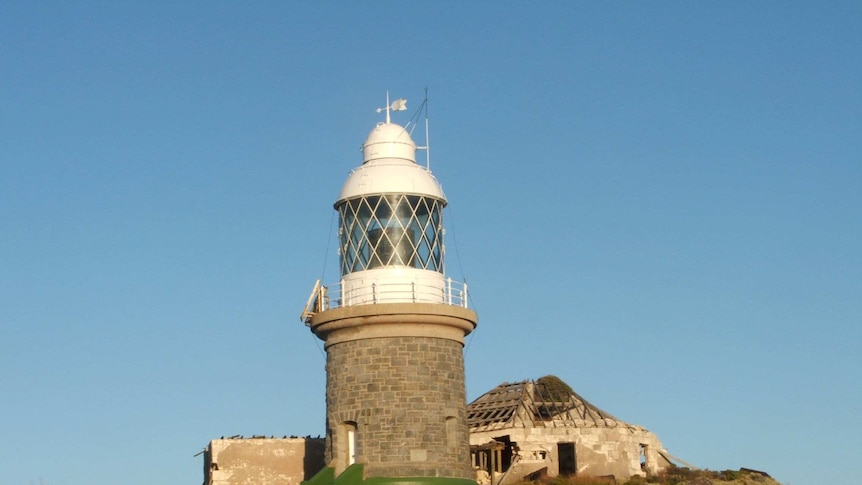 The 1902 lighthouse on Breaksea Island was the last point of contact for the Anzacs.